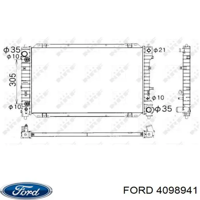 4098941 Ford radiador refrigeración del motor