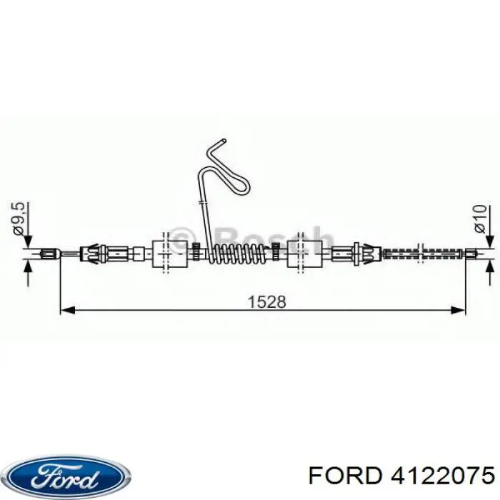 4122075 Ford cable de freno de mano trasero izquierdo