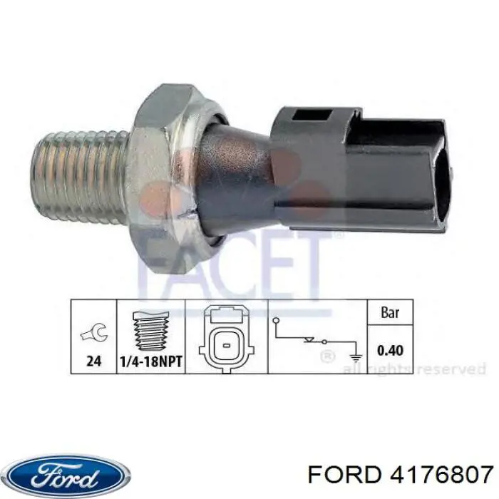 4176807 Ford indicador, presión del aceite