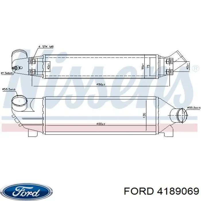 4189069 Ford radiador de aire de admisión