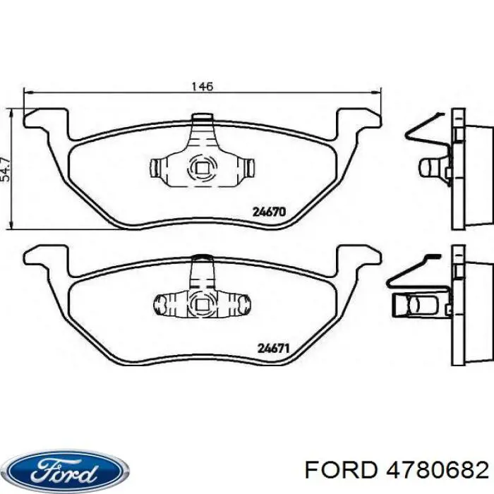 4780682 Ford pastillas de freno traseras