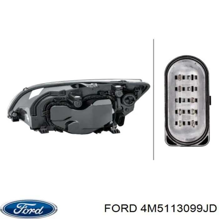 4M5113099JD Ford faro derecho