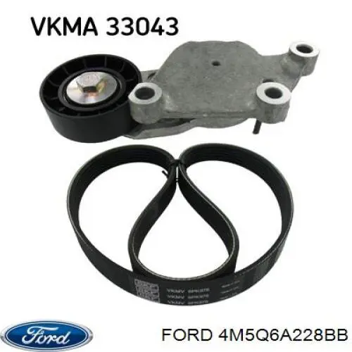 4M5Q6A228BB Ford tensor de correa, correa poli v