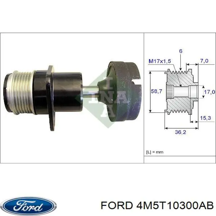 4M5T10300AB Ford correa de transmision, juego completo