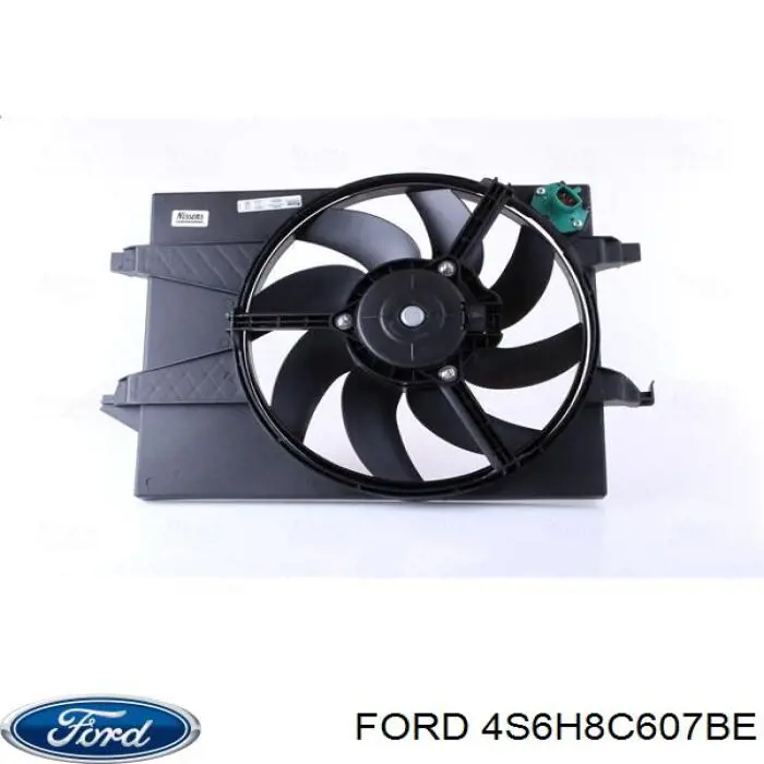 4S6H8C607BE Ford difusor de radiador, ventilador de refrigeración, condensador del aire acondicionado, completo con motor y rodete