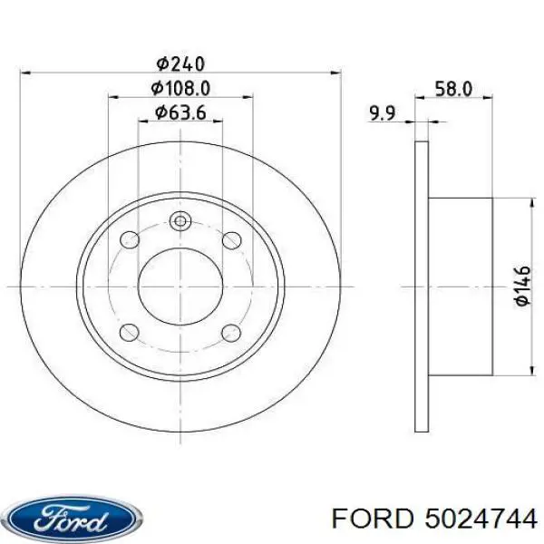 5024744 Ford freno de disco delantero