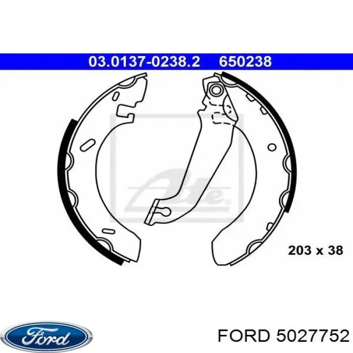 5027752 Ford zapatas de frenos de tambor traseras