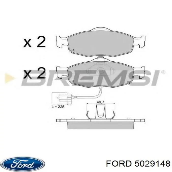 5029148 Ford pastillas de freno delanteras