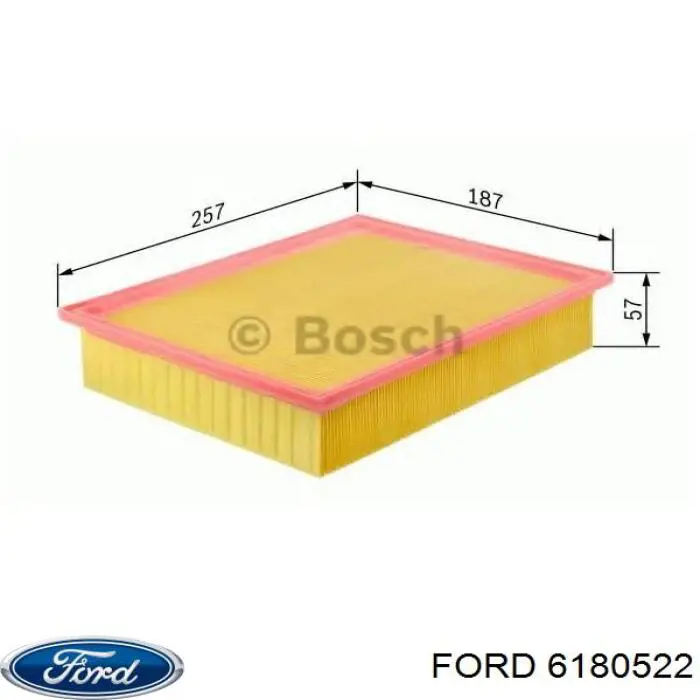 6180522 Ford filtro de aire