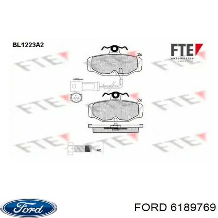 6189769 Ford pastillas de freno traseras