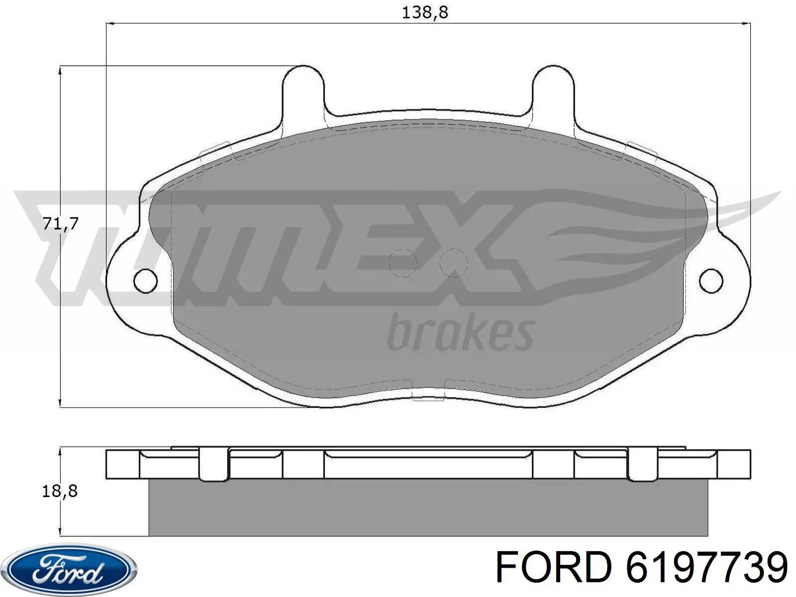 6197739 Ford pastillas de freno delanteras