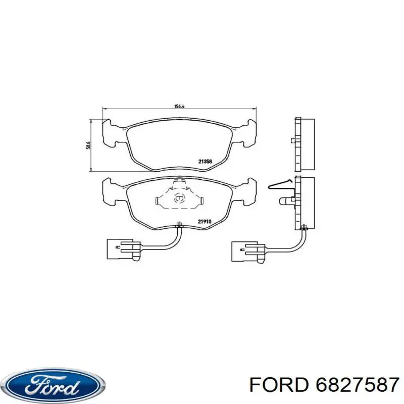 6827587 Ford pastillas de freno delanteras