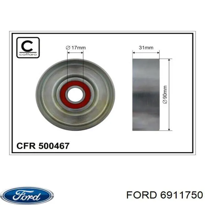 6911750 Ford tensor de correa, correa poli v