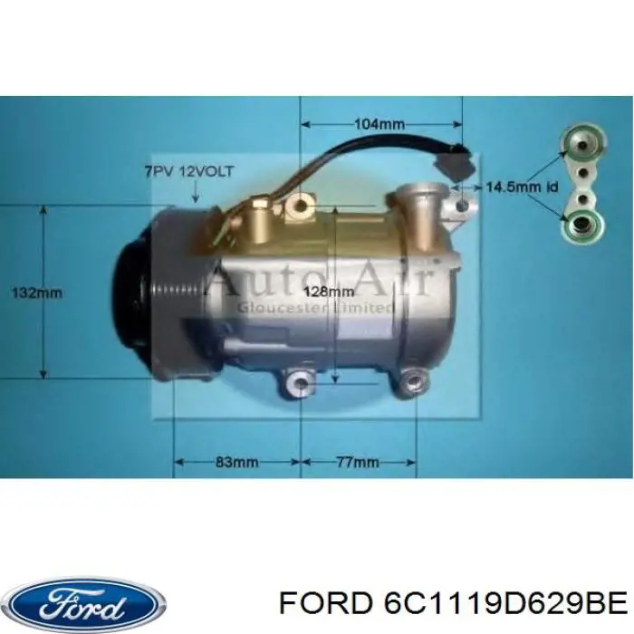 6C1119D629BE Ford compresor de aire acondicionado