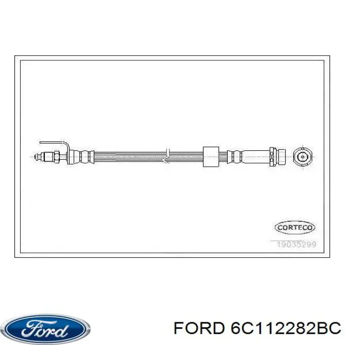 6C112282BC Ford tubo flexible de frenos trasero