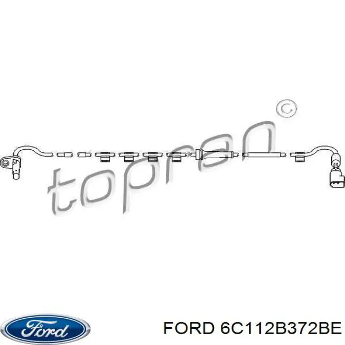 6C112B372BE Ford sensor abs trasero derecho