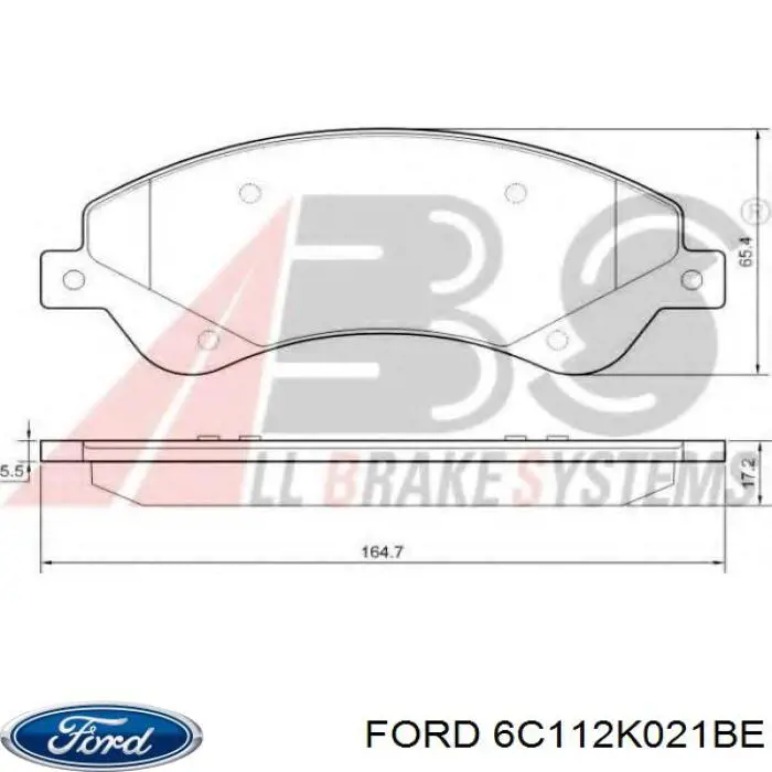 6C112K021BE Ford pastillas de freno delanteras