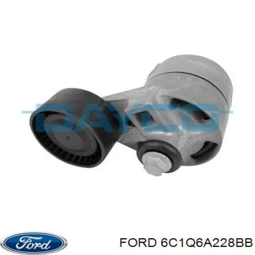 6C1Q6A228BB Ford tensor de correa, correa poli v