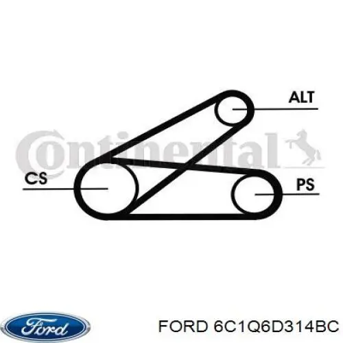 6C1Q6D314BC Ford correa de transmision, juego completo