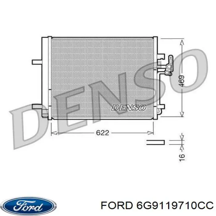 6G9119710CC Ford condensador aire acondicionado