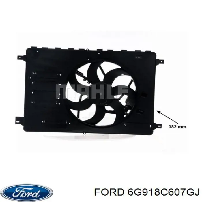 6G918C607GJ Ford difusor de radiador, ventilador de refrigeración, condensador del aire acondicionado, completo con motor y rodete