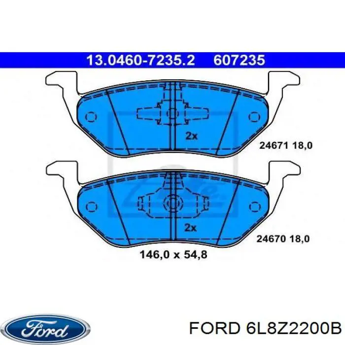 6L8Z2200B Ford pastillas de freno traseras