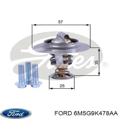 6M5G9K478AA Ford caja del termostato