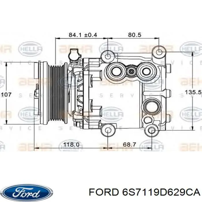 6S71 19D629 CA Ford compresor de aire acondicionado