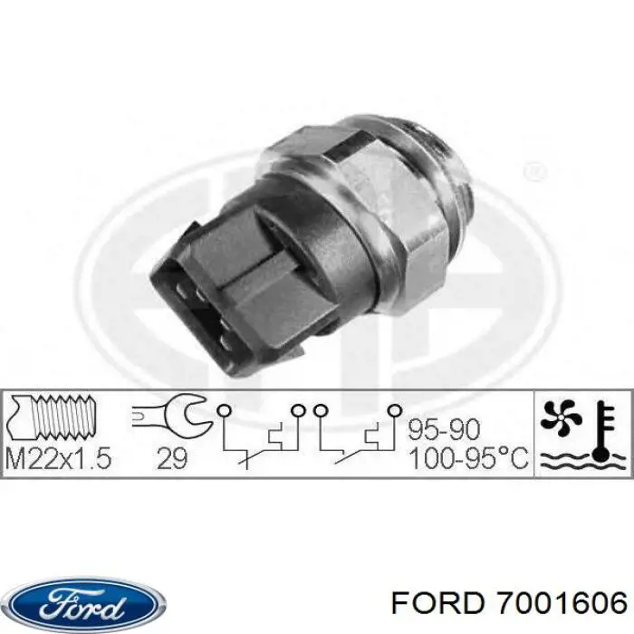 7001606 Ford sensor, temperatura del refrigerante (encendido el ventilador del radiador)