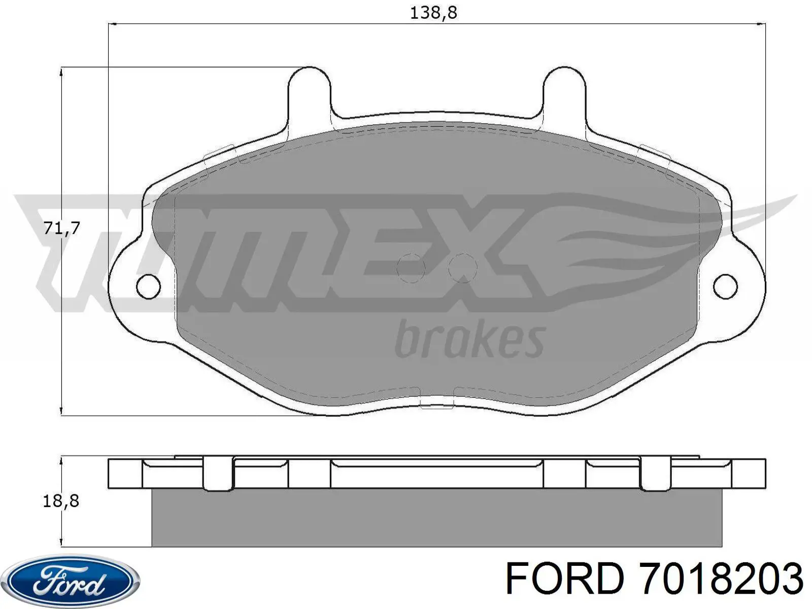 7018203 Ford pastillas de freno delanteras