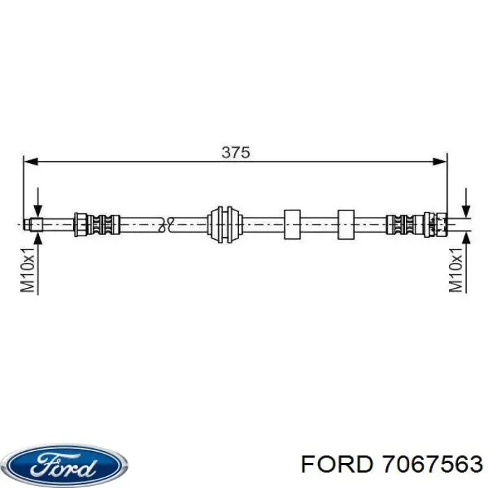 7067563 Ford latiguillo de freno delantero