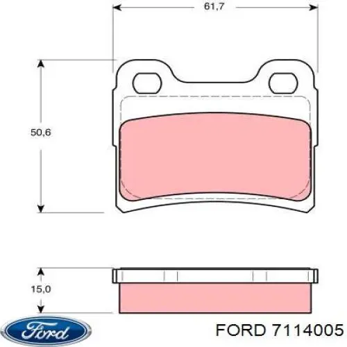 7114005 Ford pastillas de freno traseras