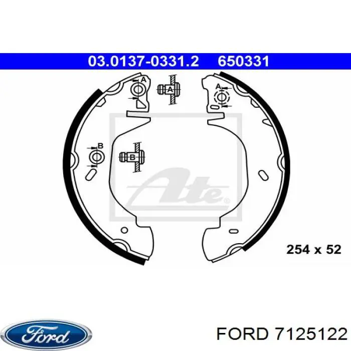 7125122 Ford zapatas de frenos de tambor traseras