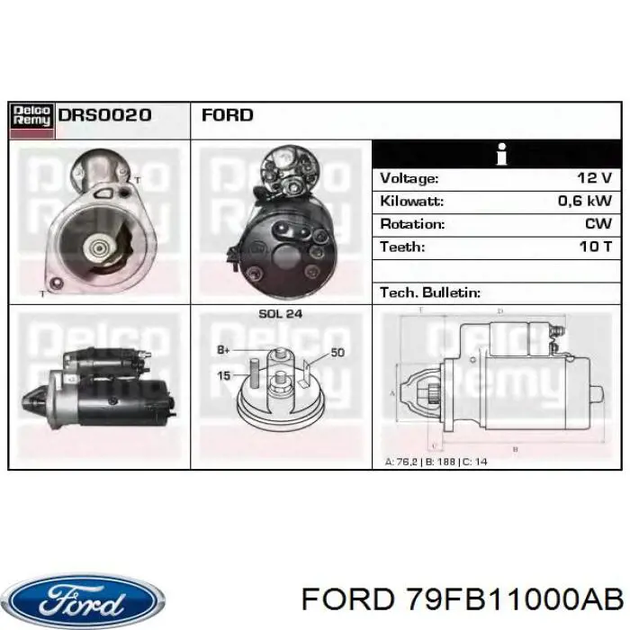 5004494 Ford motor de arranque