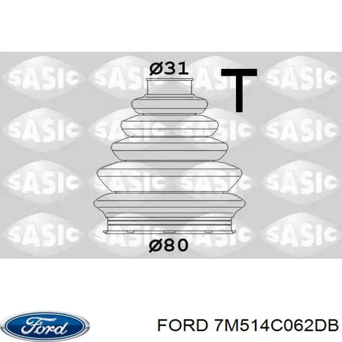 7M514C062DB Ford fuelle, árbol de transmisión delantero exterior