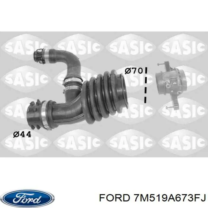 7M519A673FJ Ford tubo flexible de aire de sobrealimentación, a turbina