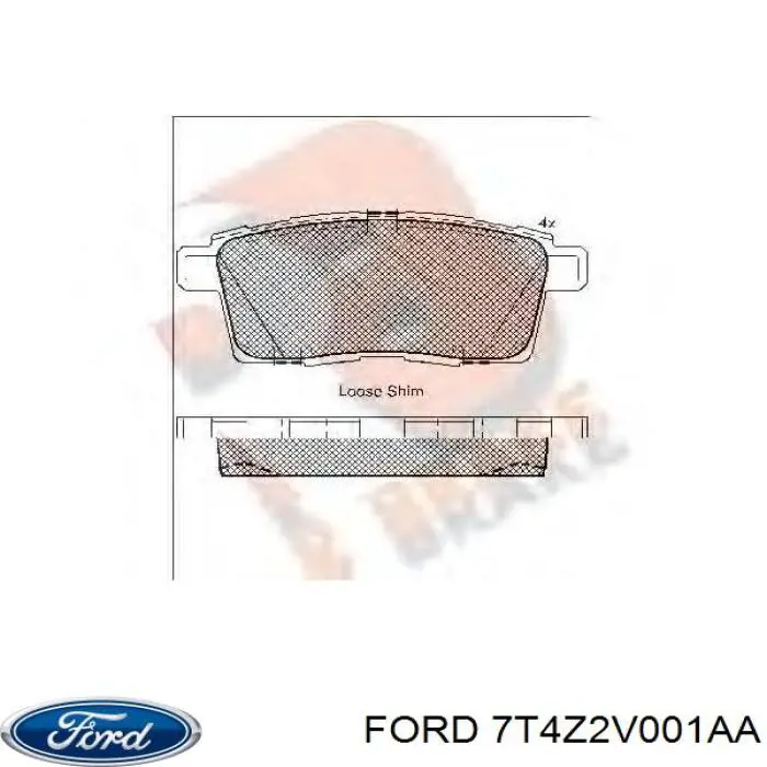 7T4Z2V001AA Ford pastillas de freno delanteras