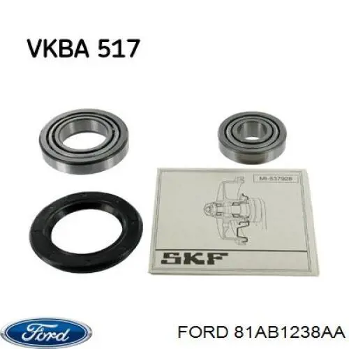 81AB1238AA Ford cojinete externo del cubo de la rueda delantera