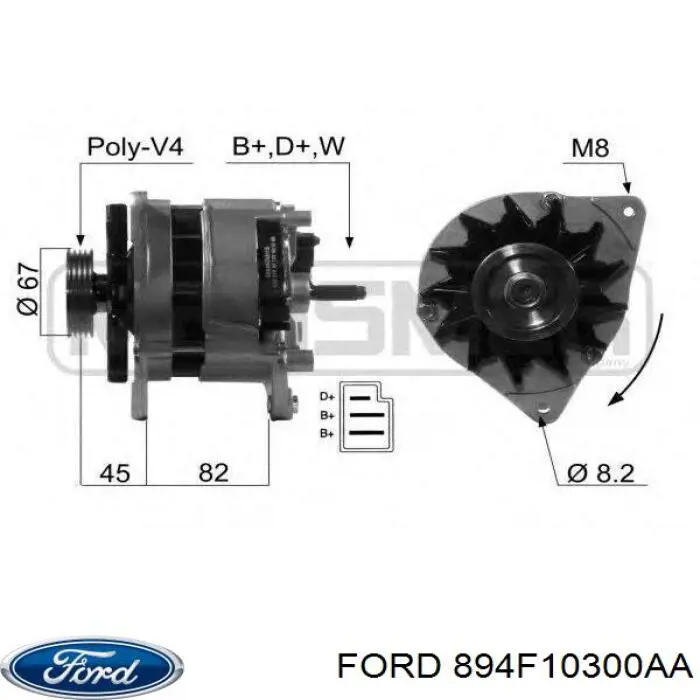 894F10300AA Ford alternador