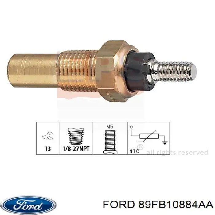 89FB10884AA Ford sensor de temperatura del refrigerante