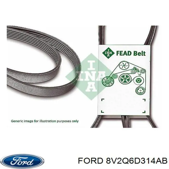 8V2Q 6D314 AB Ford correa trapezoidal