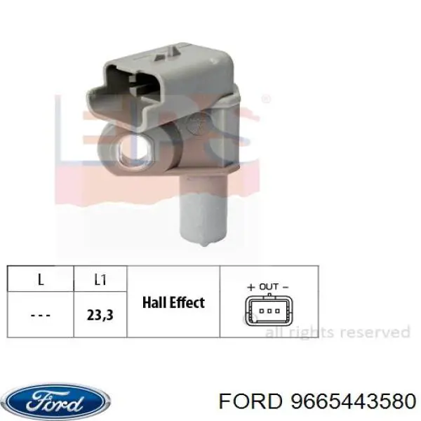 9665443580 Ford sensor de posición del árbol de levas