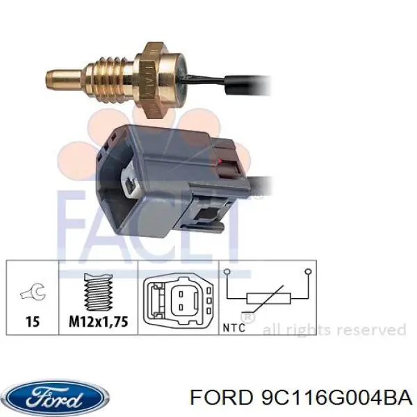 9C116G004BA Ford sensor de temperatura del refrigerante