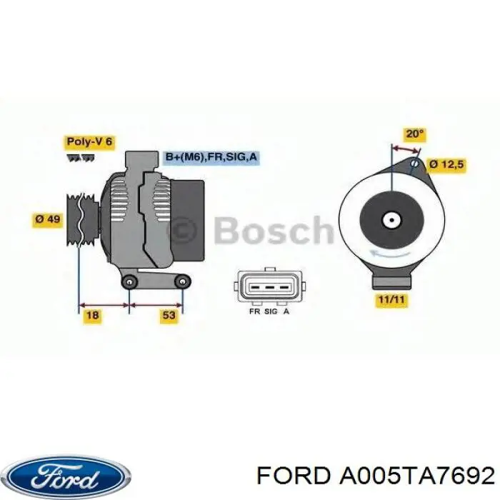 A005TA7692 Ford alternador