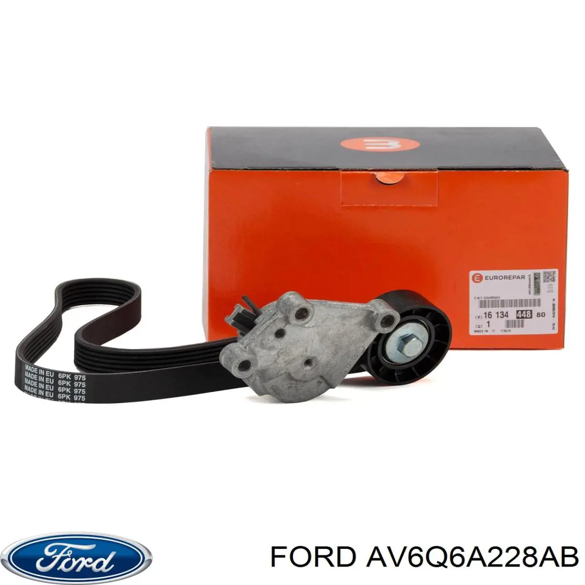 AV6Q6A228AB Ford tensor de correa, correa poli v