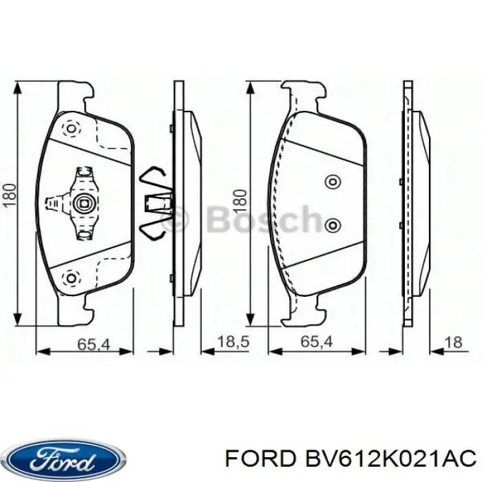 bv612k021ac Ford pastillas de freno delanteras