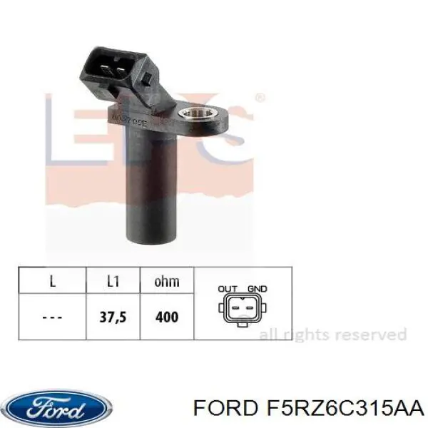 F5RZ6C315AA Ford sensor de posición del cigüeñal