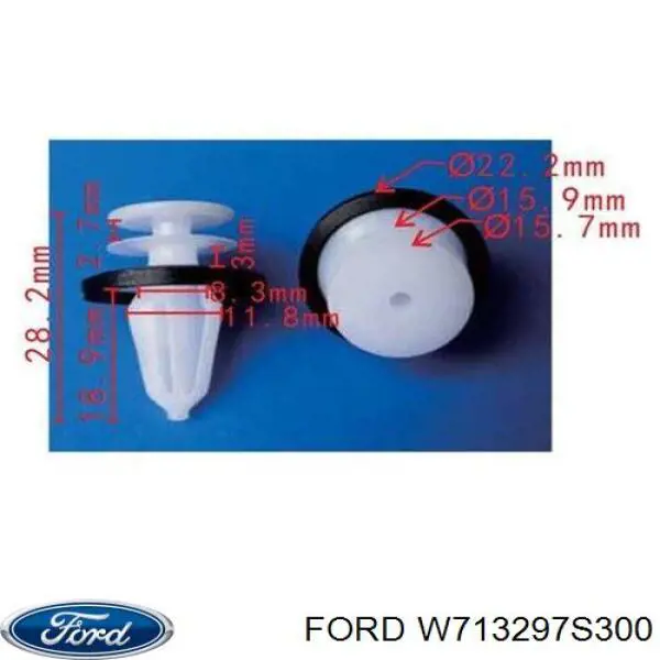 W713297S300 Ford clips fijación, revestimiento puerta