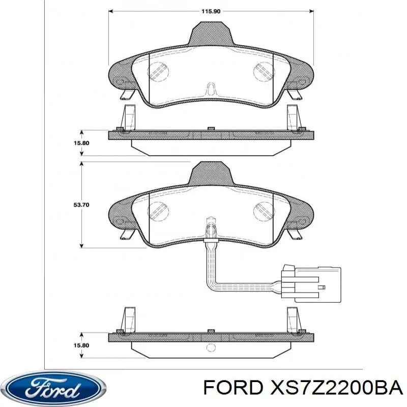 XS7Z2200BA Ford pastillas de freno traseras