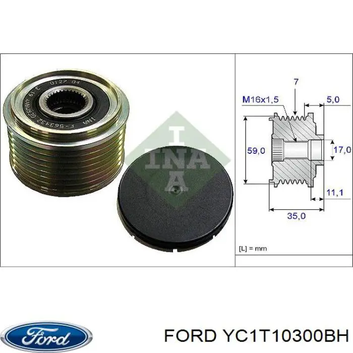 YC1T10300BH Ford alternador